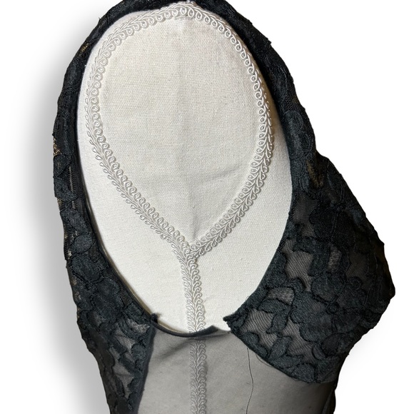 Vintage Black Blanche by Ralph Montenero Lace Mesh Maxi Long Slip Dress Size XS - Picture 5 of 12